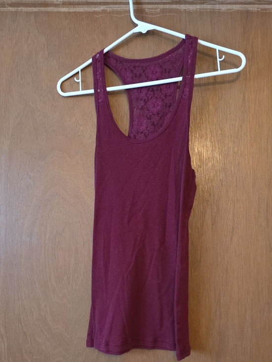 SO Tops - SO Maroon Lace-Back Racerback Tank Top